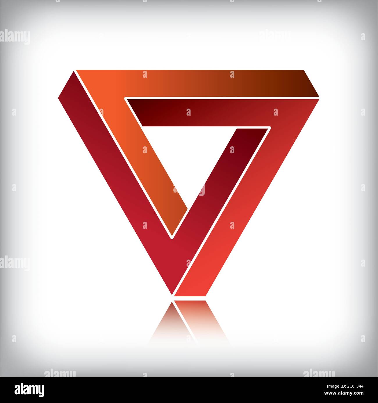 Triangle impossible, illusion optique. Illustration de Vecteur
