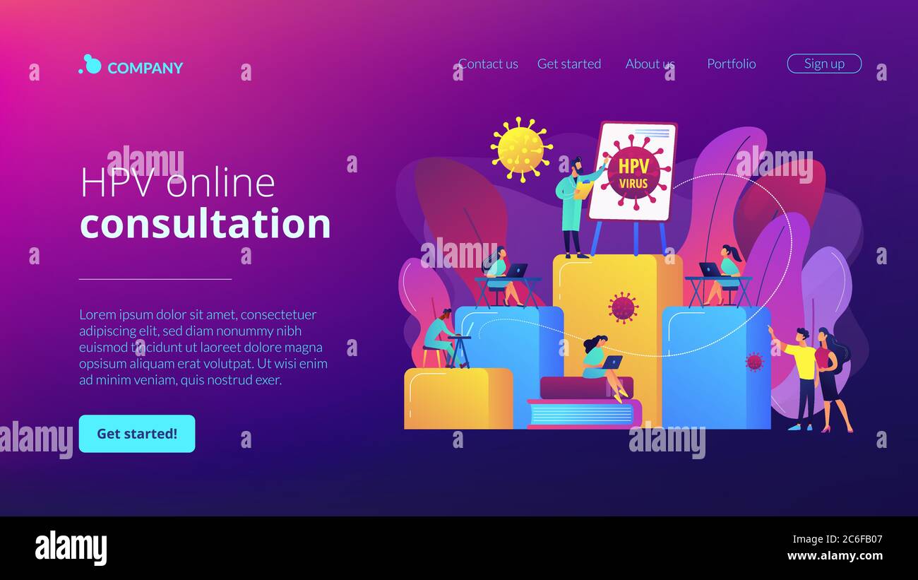 Programmes d'éducation HPV concept d'atterrissage pageation Illustration de Vecteur Programmes d'éducation HPV concept d'atterrissage pageation Illustration de Vecteur