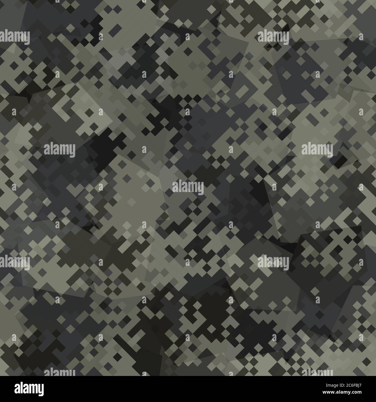 Texture camouflage numérique sans couture pour les imprimés textiles d'armée ou de chasse. Motif de camouflage militaire numérique vectoriel. Palette de couleurs kaki et gris Illustration de Vecteur