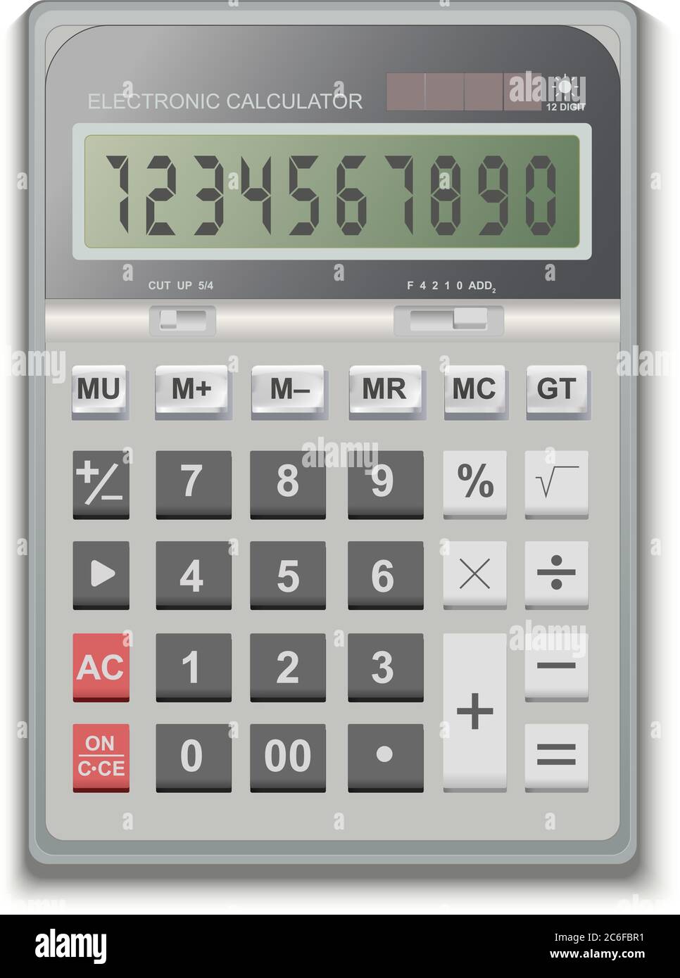 Calculatrice 3d réaliste en vecteur, pour calculer le prêt, le crédit, la  finance, l'argent, les affaires. Isolé sur fond blanc Image Vectorielle  Stock - Alamy