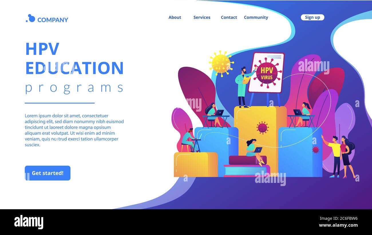 Programmes d'éducation HPV concept d'atterrissage pageation Illustration de Vecteur Programmes d'éducation HPV concept d'atterrissage pageation Illustration de Vecteur