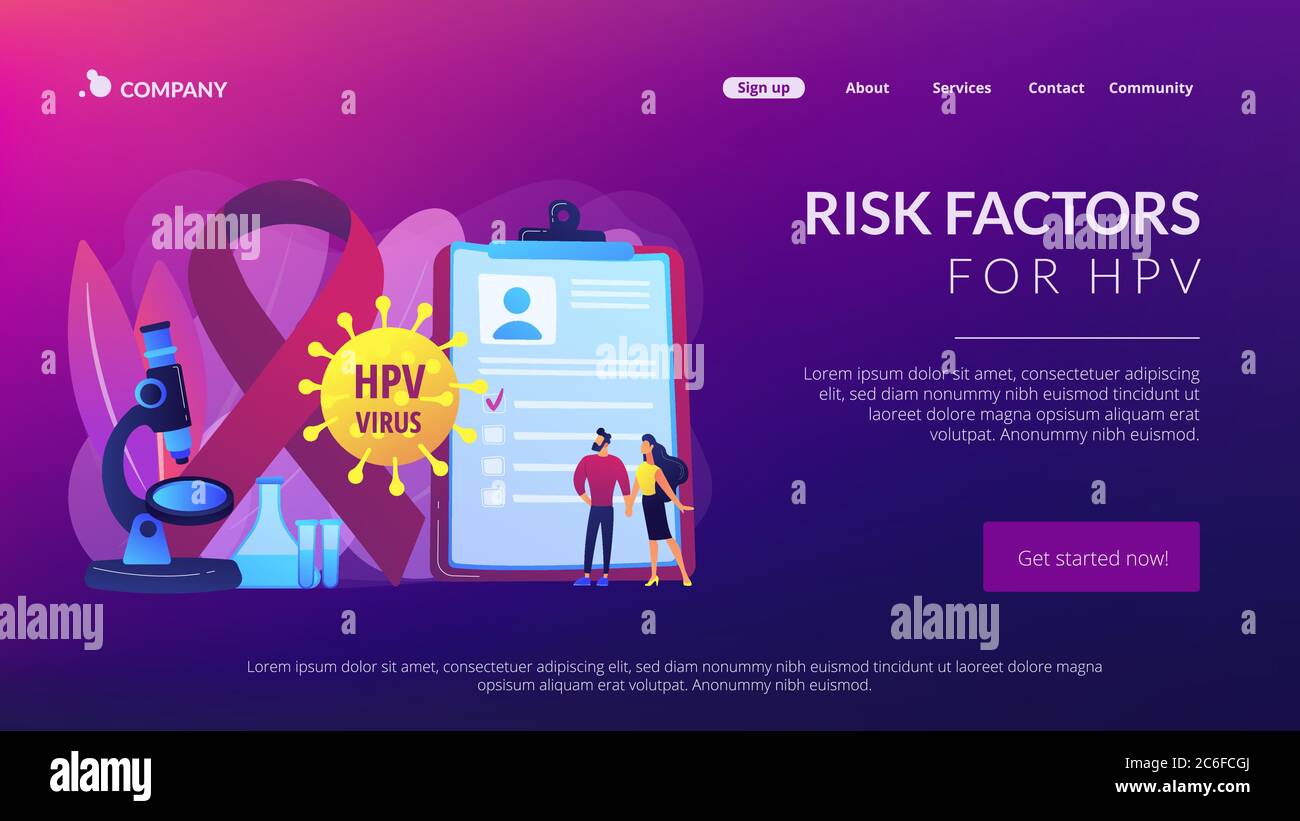 Facteurs de risque pour la mise en page de l'atterrissage du concept HPV Illustration de Vecteur Facteurs de risque pour la mise en page de l'atterrissage du concept HPV Illustration de Vecteur