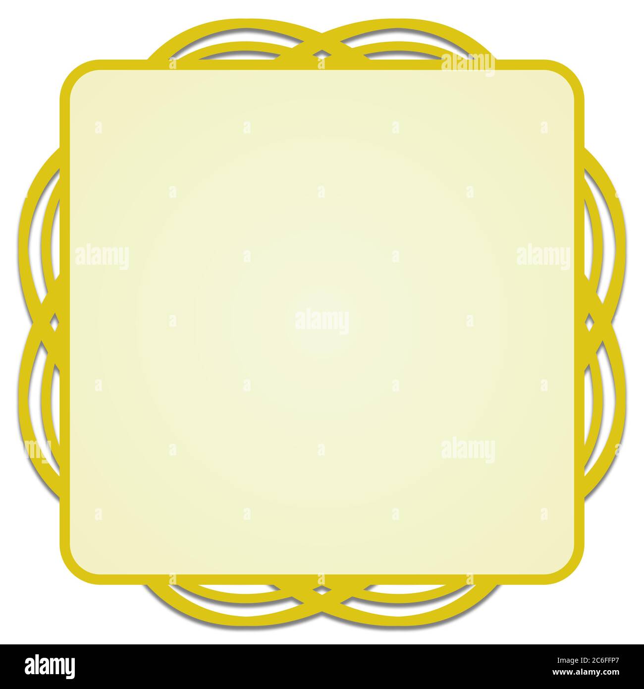 Vintage cadre jaune sur fond blanc Banque D'Images