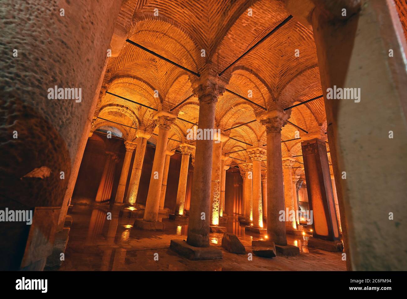 Citerne Basilique souterraine, également appelé Yerebatan Saray ou Yerebatan Sarnici. Banque D'Images