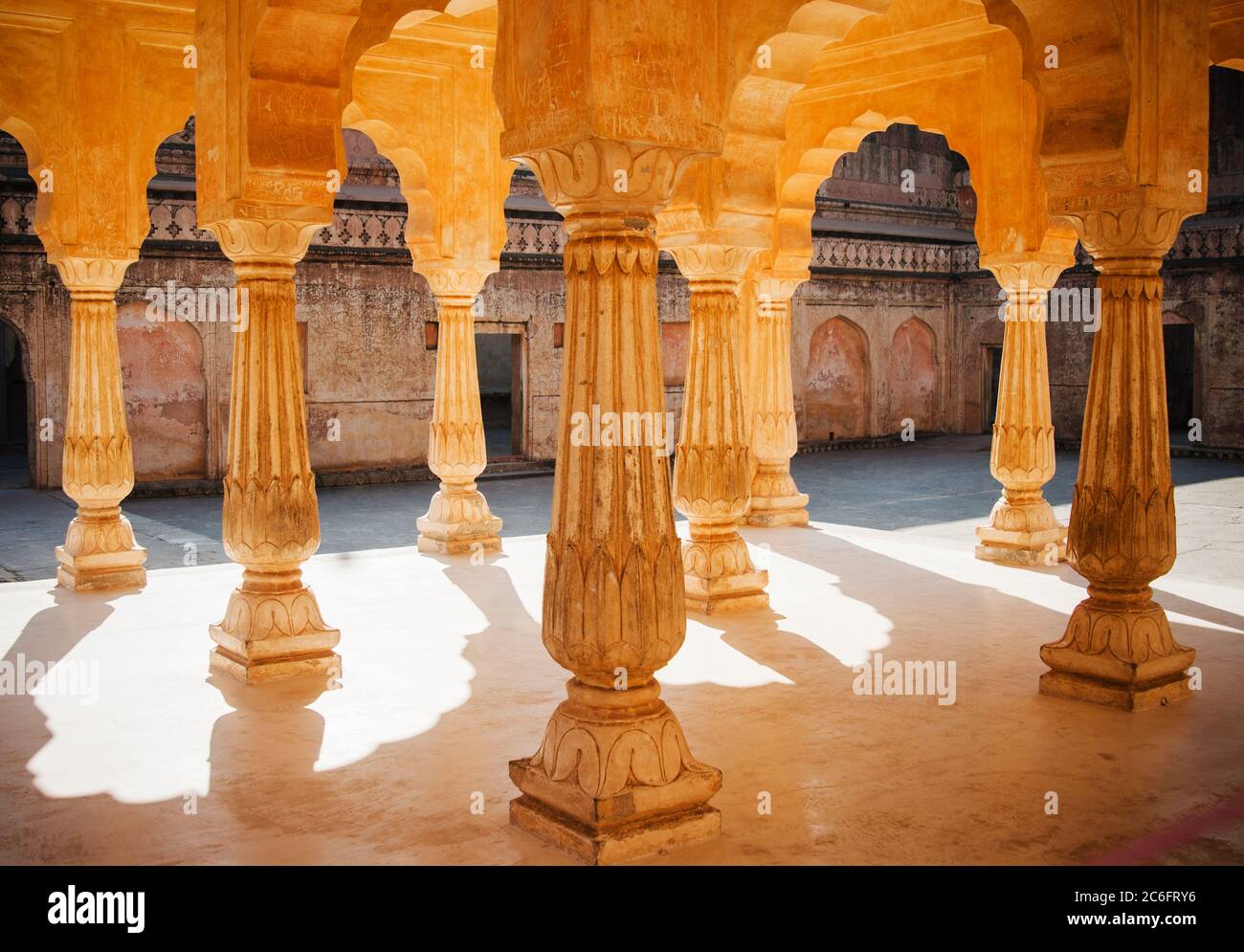 Détail architectural de fort Amer, Jaipur Inde Banque D'Images