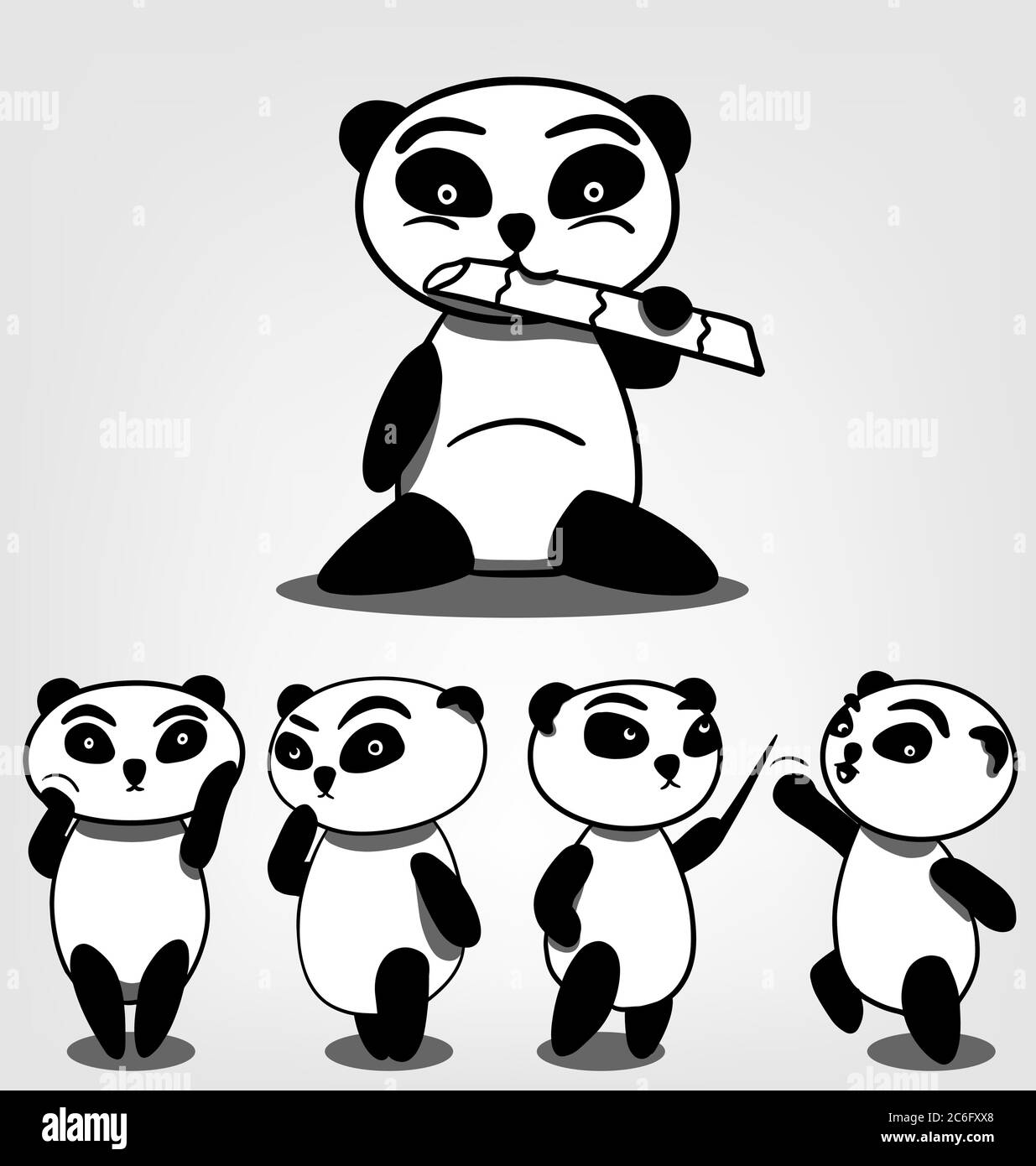 personnage de dessin animé vectoriel mascotte panda Illustration de Vecteur