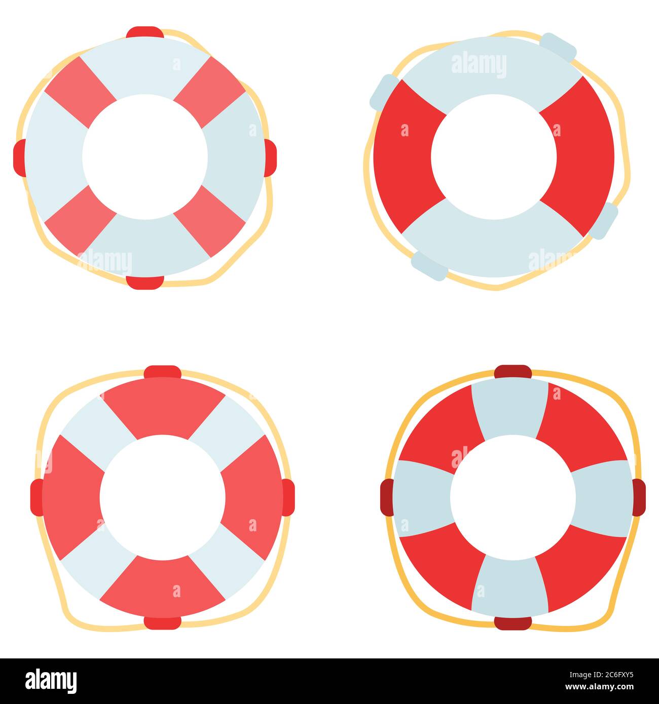 Autocollant de bouée de sauvetage sur fond blanc isolé. Anneau pour invitation ou carte cadeau, club de voile ou logo de maître nageur de plage, carrelage de bain. Étui ou caillot Illustration de Vecteur