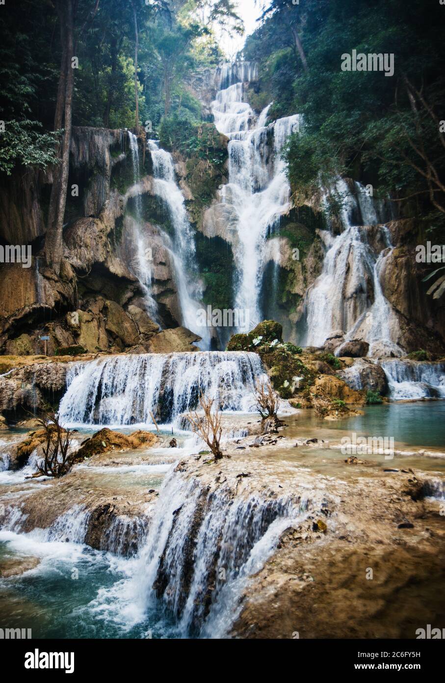 Kuang si Falls, Luang Prabang, LOA, Asie du Sud-est Banque D'Images