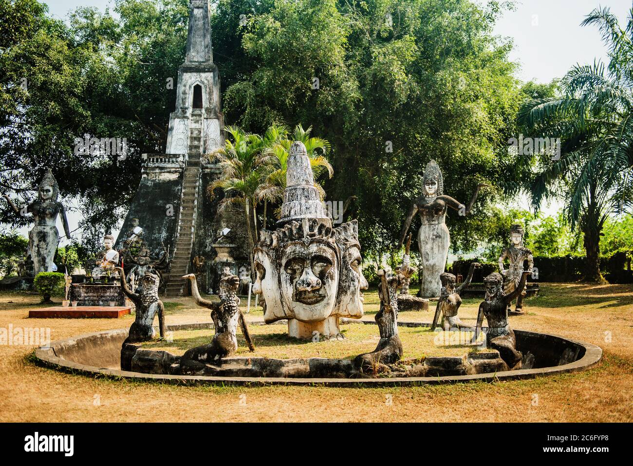 Statues à Xieng Khuan, Parc du Bouddha, Vientiane, Laos, Indochine, Asie du Sud-est, Asie Banque D'Images