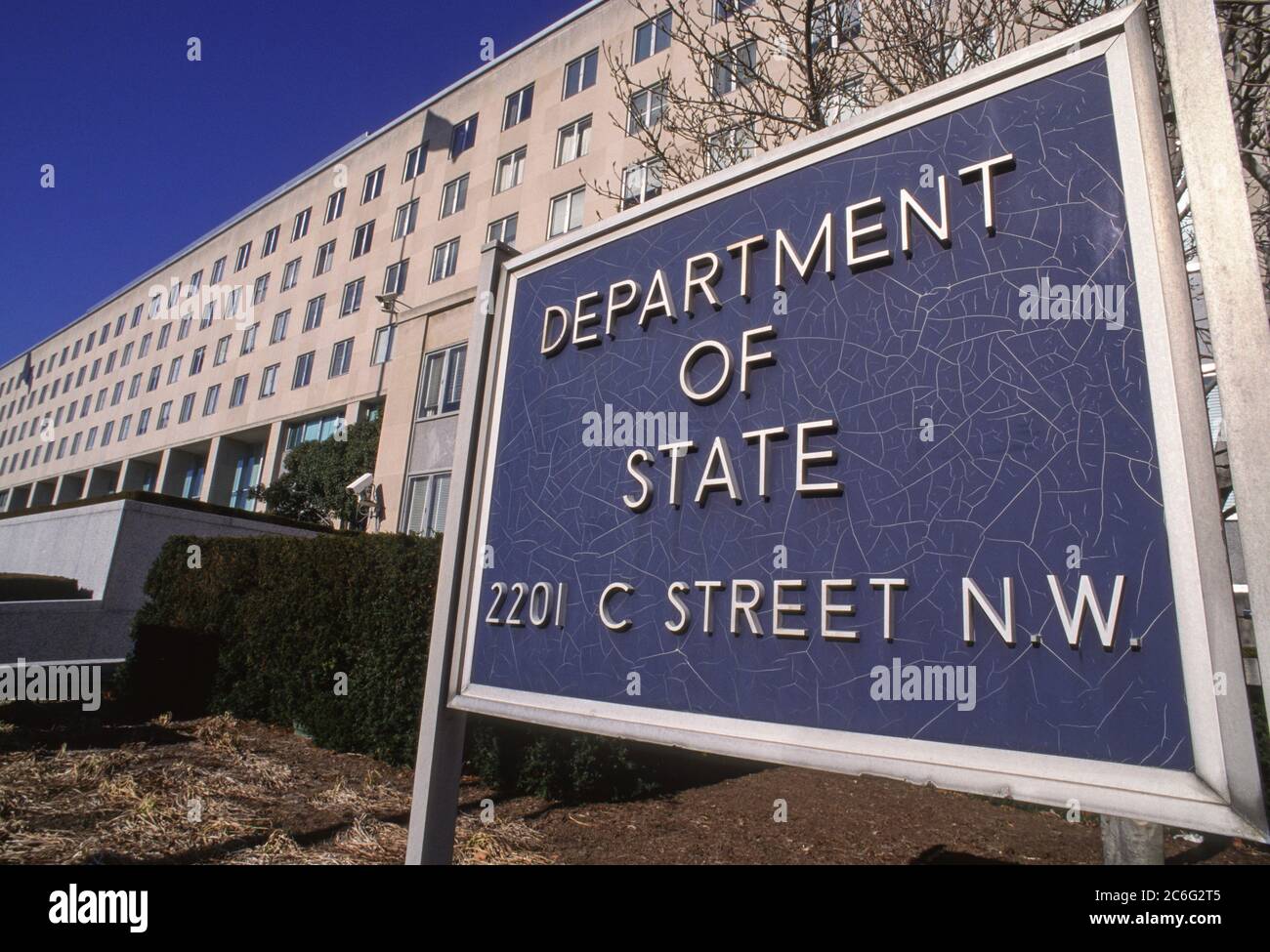WASHINGTON, DC, USA - panneau du département d'État des États-Unis. Banque D'Images