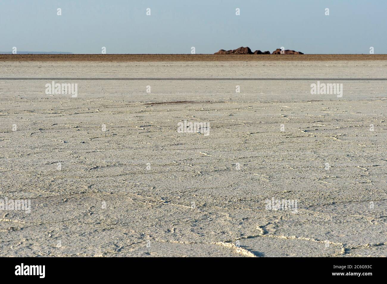 Croûte de sel sur le lac de sel d'Assale, lac Assale, à plus de 100 m sous le niveau de la mer, Hamadela, dépression de Danakil, triangle d'Afar, Éthiopie Banque D'Images