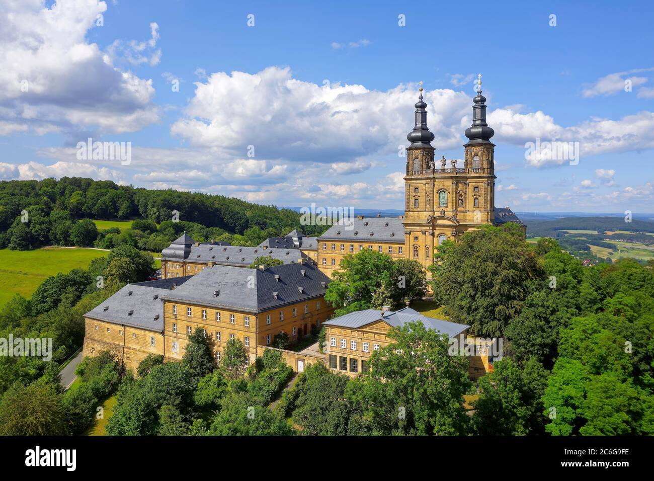 Kloster Banz, ancien monastère bénédictin, baroque du sud de l'Allemagne, près de Bad Staffelstein, quartier de Lichtenfels, Suisse franconienne, Franconie Banque D'Images