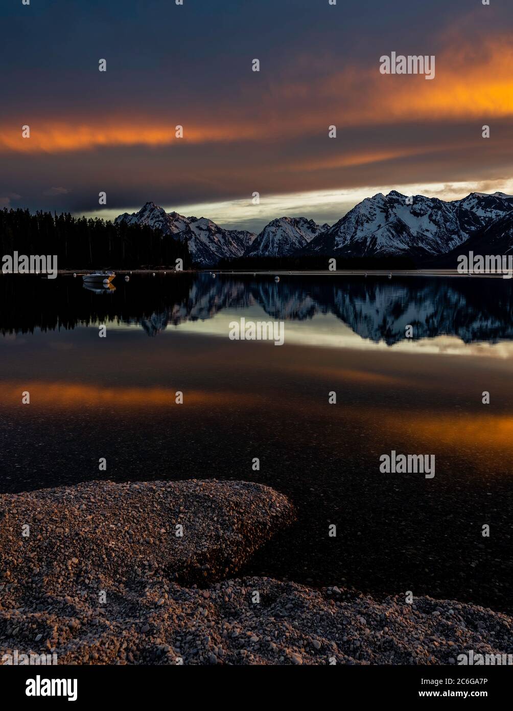 Sunset, Teton Range, parc national de Grand Teton, Wyoming Banque D'Images