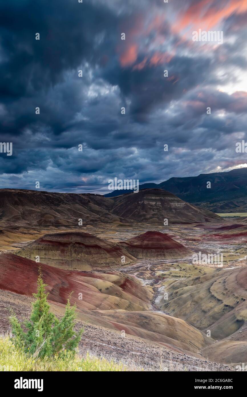 Les Painted Hills est un site géologique du comté de Wheeler, Oregon, qui est l'une des trois unités du John Day Fossil Beds National Monument Banque D'Images