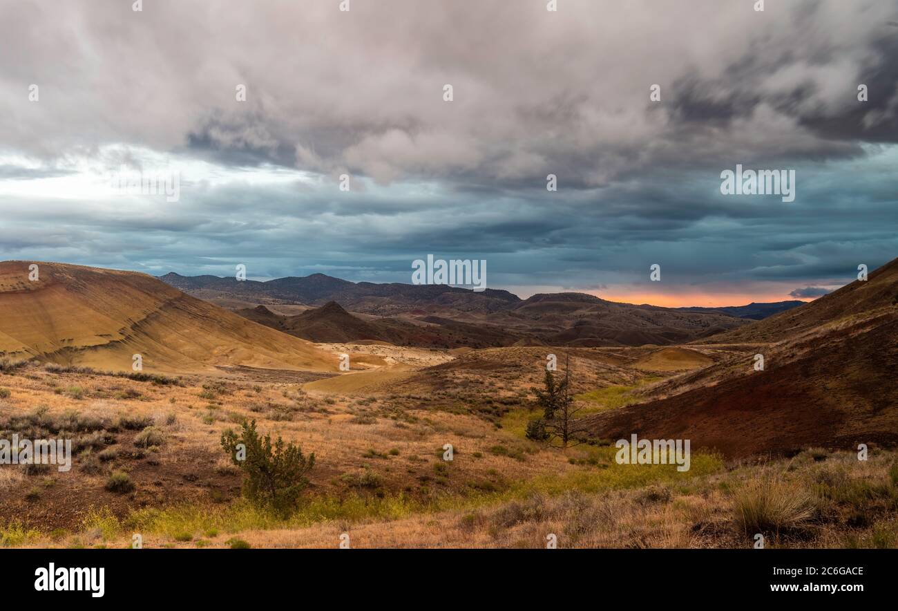 Les Painted Hills est un site géologique du comté de Wheeler, Oregon, qui est l'une des trois unités du John Day Fossil Beds National Monument Banque D'Images
