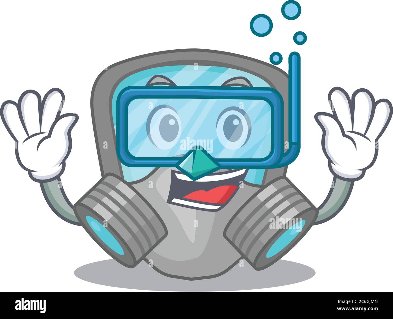 Masque respiratoire masque mascotte design nagees avec des lunettes de plongée Illustration de Vecteur