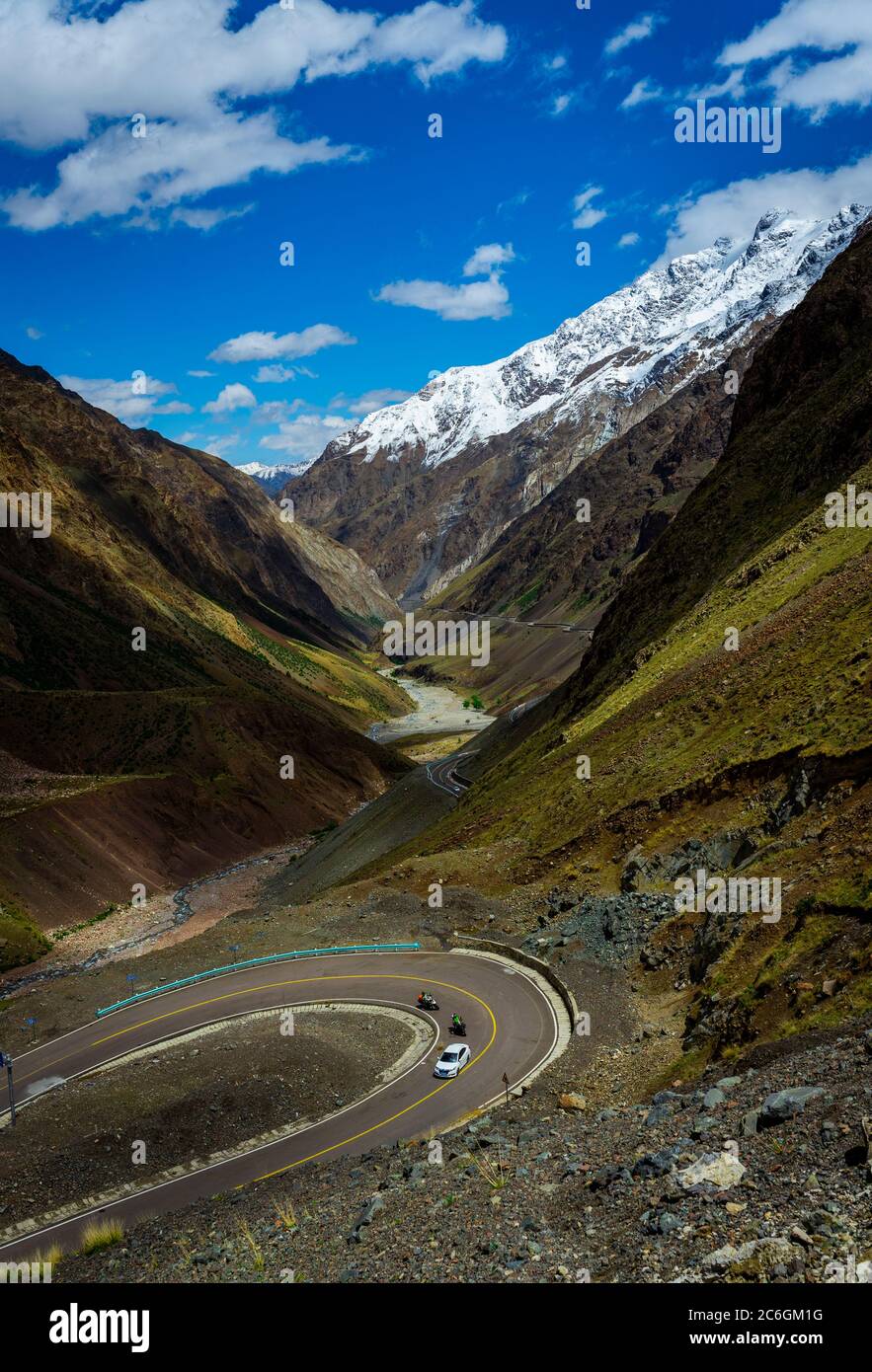 Un paysage merveilleux le long de la route Duku, qui est reconnue comme la plus belle autoroute, nord-ouest de la Chine Xinjiang Uyghur région autonome, 13 Ju Banque D'Images