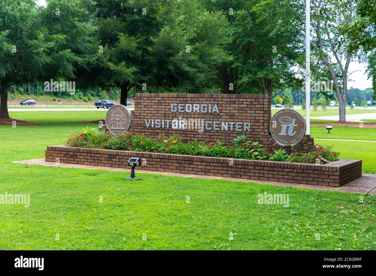 Tallapoosa, GA, Etats-Unis : panneau du centre d'accueil de Géorgie Banque D'Images