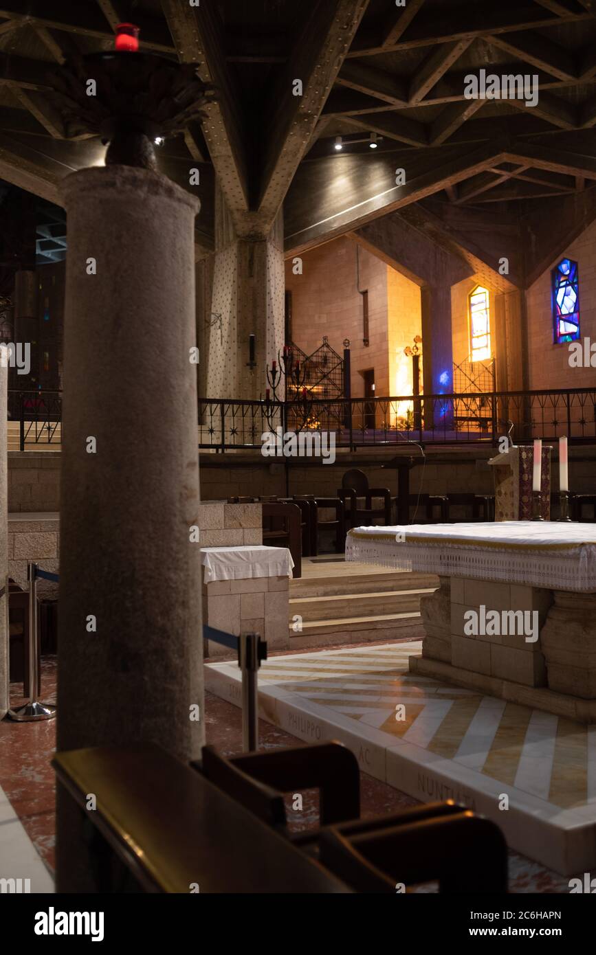 L'autel de la Basilique de l'Annonciation, Nazareth, israël Banque D'Images