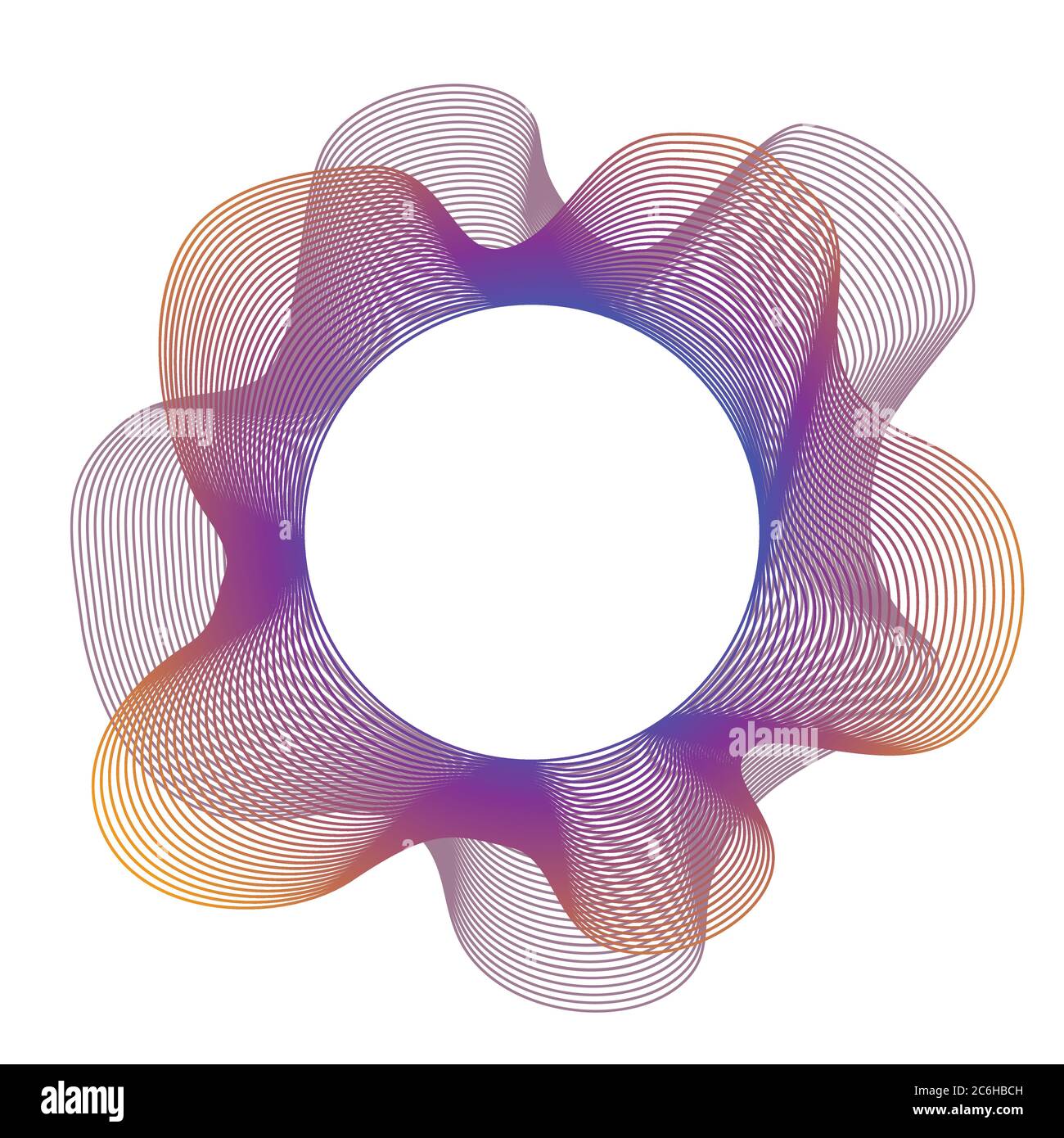Cadre vectoriel ondulé abstrait, forme. Forme de cercle et d'ondes du logo guilloche Illustration de Vecteur
