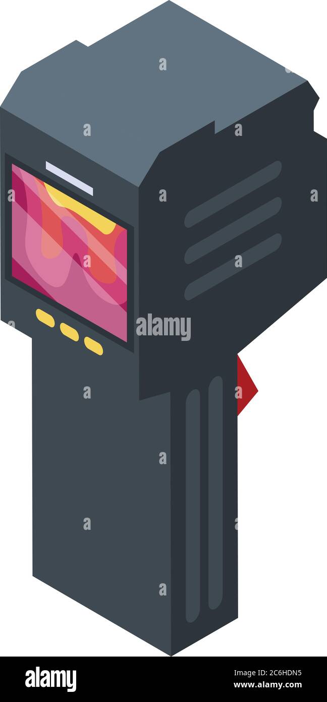 Icône caméra thermique de chauffage, style isométrique Illustration de Vecteur