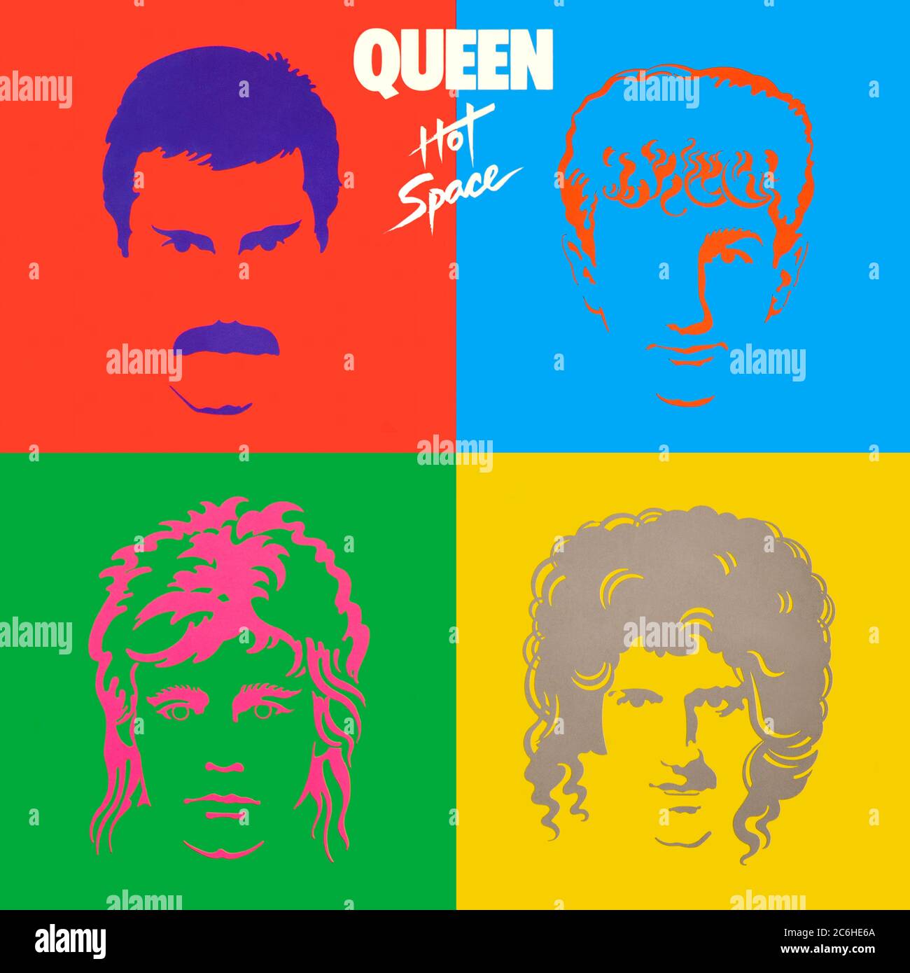 Queen - couverture originale d'album en vinyle - espace chaud - 1982 Banque D'Images