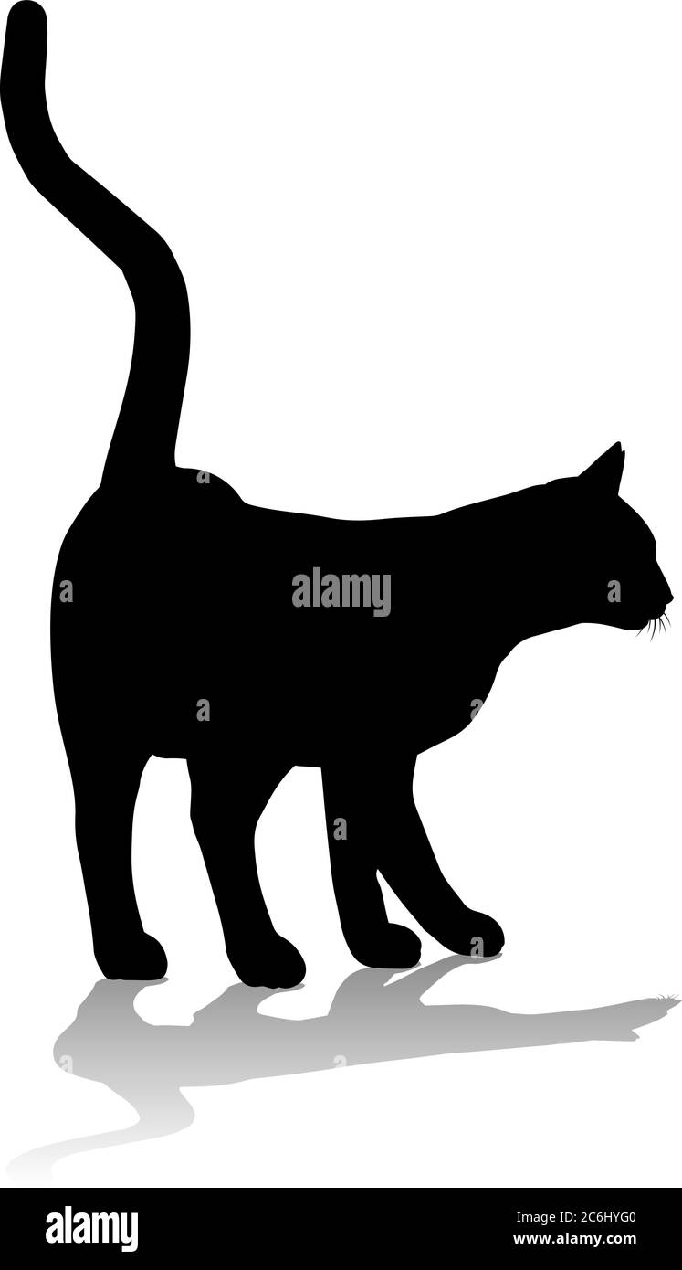Animal de compagnie Chat Silhouette Illustration de Vecteur