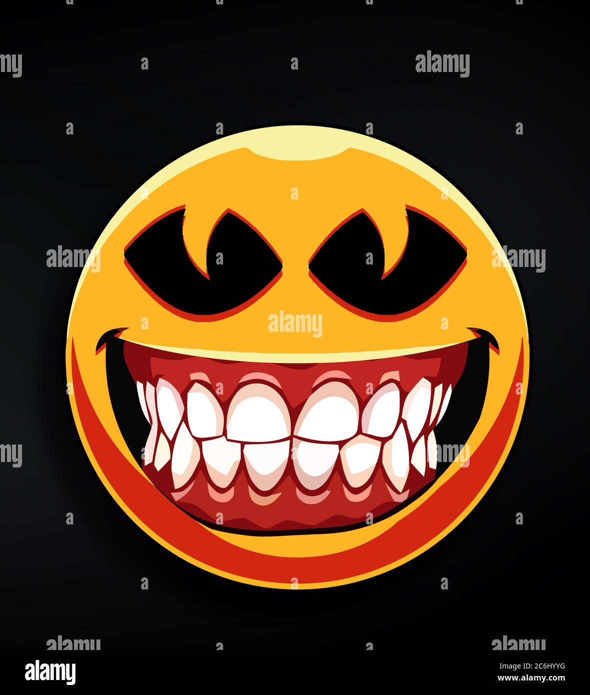 Émoticône du diable. Sourire Emoji horreur Photo Stock Alamy