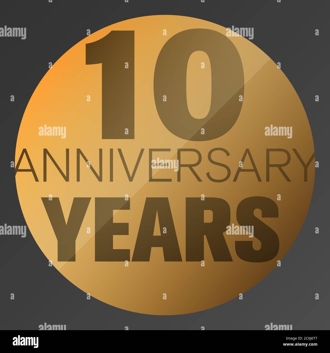 Logo or anniversaire 10 ANS ou illustration vectorielle d'étiquette Illustration de Vecteur