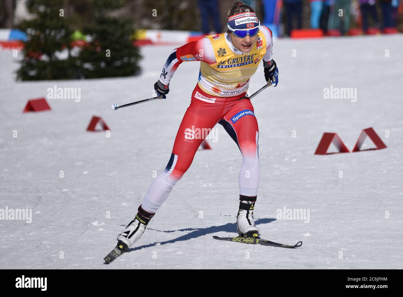 Maiken Caspersen Fla, en Norvège, au sprint des Championnats du monde de ski nordique 2019 de la FIS, à Seefeld, en Autriche. Banque D'Images