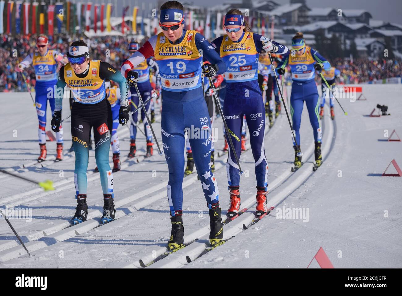 Caitlin Patterson, ÉQUIPE DE ski AMÉRICAINE, skiathlon aux Championnats du monde nordique FIS 2019, Seefeld, Autriche. Banque D'Images