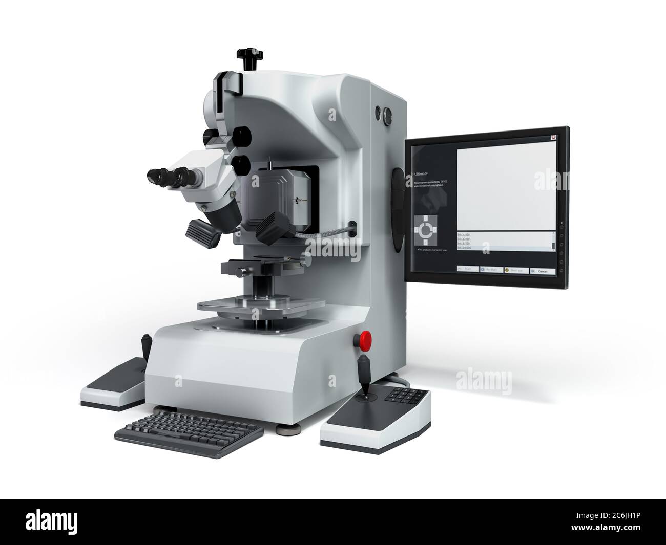 rendu 3d au microscope électronique sur blanc Banque D'Images