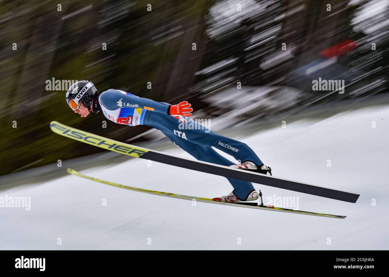 Cavalier italien, aux Championnats du monde nordique FIS 2019, Seefeld, Autriche. Banque D'Images