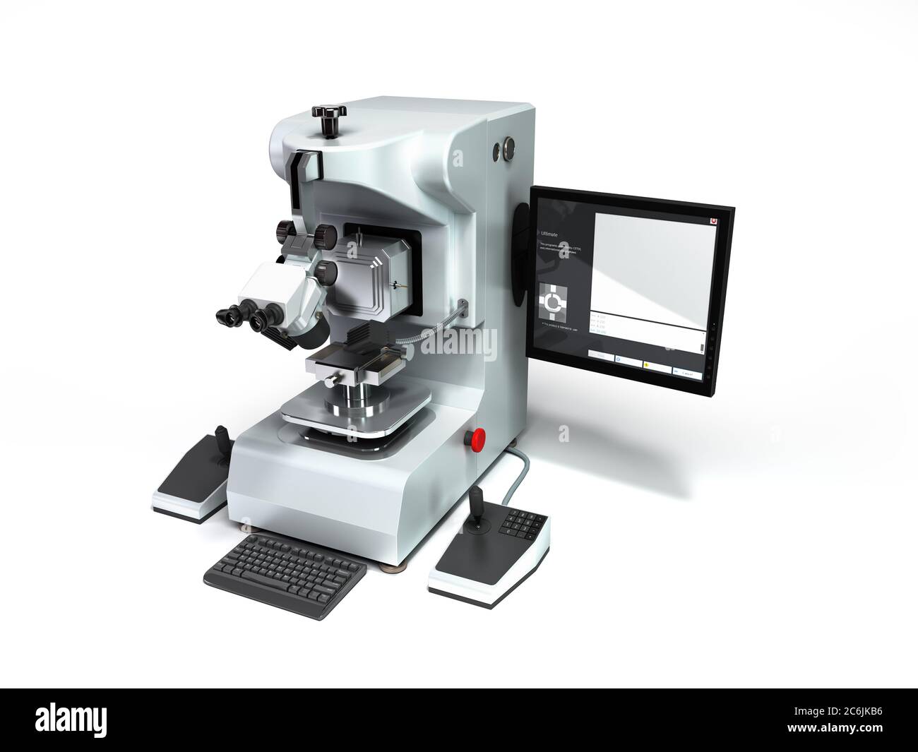 rendu 3d au microscope électronique sur blanc Banque D'Images
