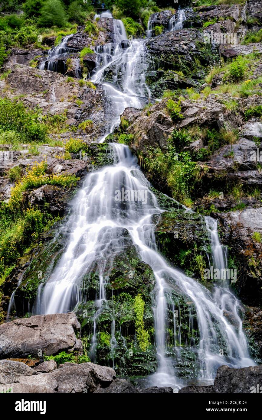 Vue sur les cascades de Todtnau dans la région de la Forêt-Noire en Allemagne en été Banque D'Images