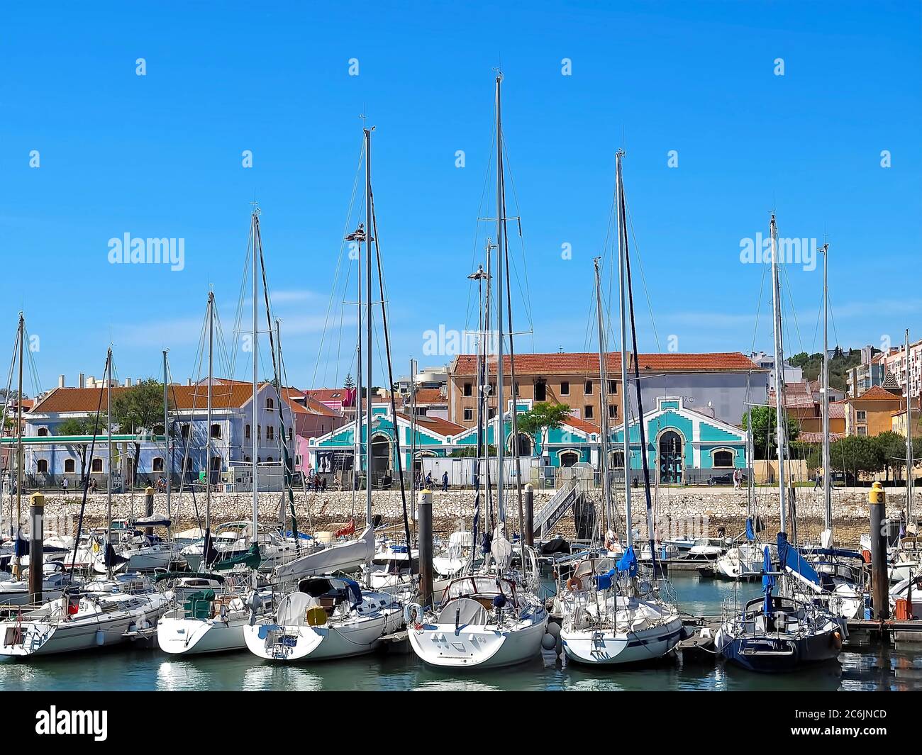 Port de plaisance à Lisbonne à Belem, Portugal Banque D'Images
