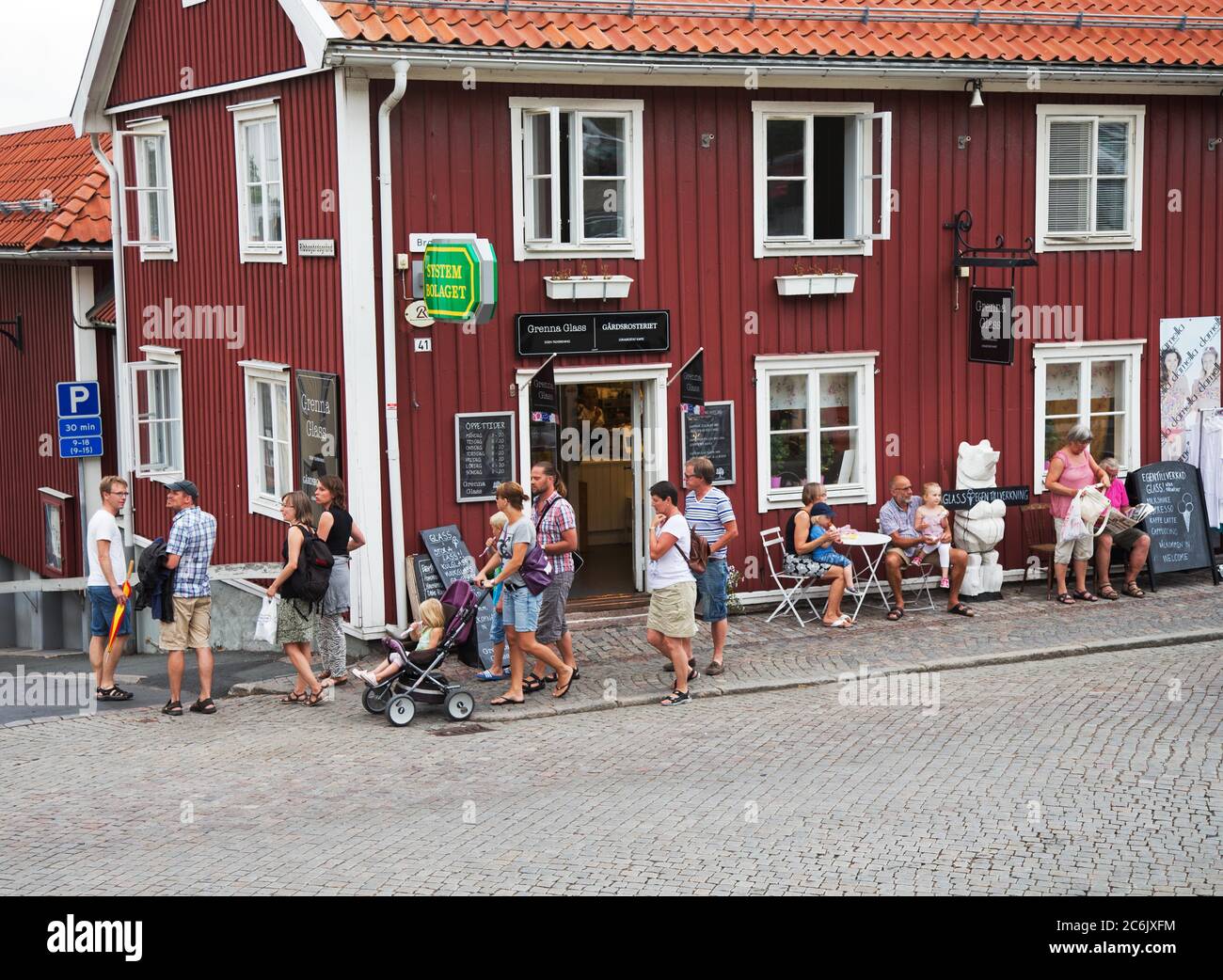 Gränna, Suède 20140726 personnes marchant à Gränna. Photo Jeppe Gustafsson Banque D'Images