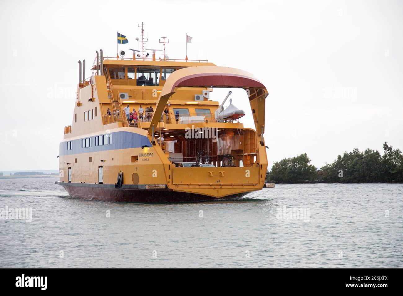 Gränna, Suède 20140726 M / S Braheborg est un ferry en circulation entre Gränna et Visingsö, sur le lac Vättern. Photo Jeppe Gustafsson Banque D'Images