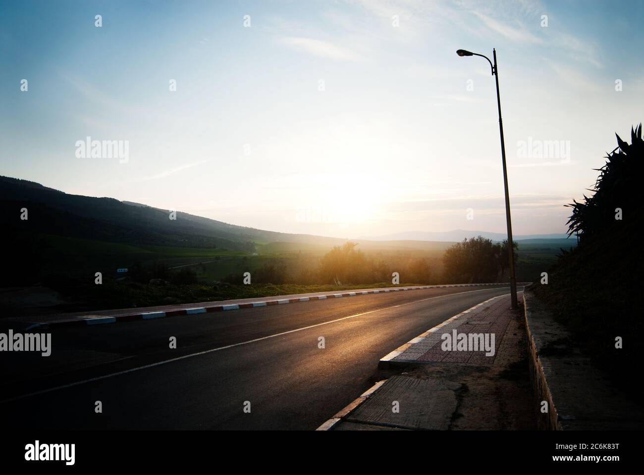 Route vers Moulay Idriss, Maroc Banque D'Images