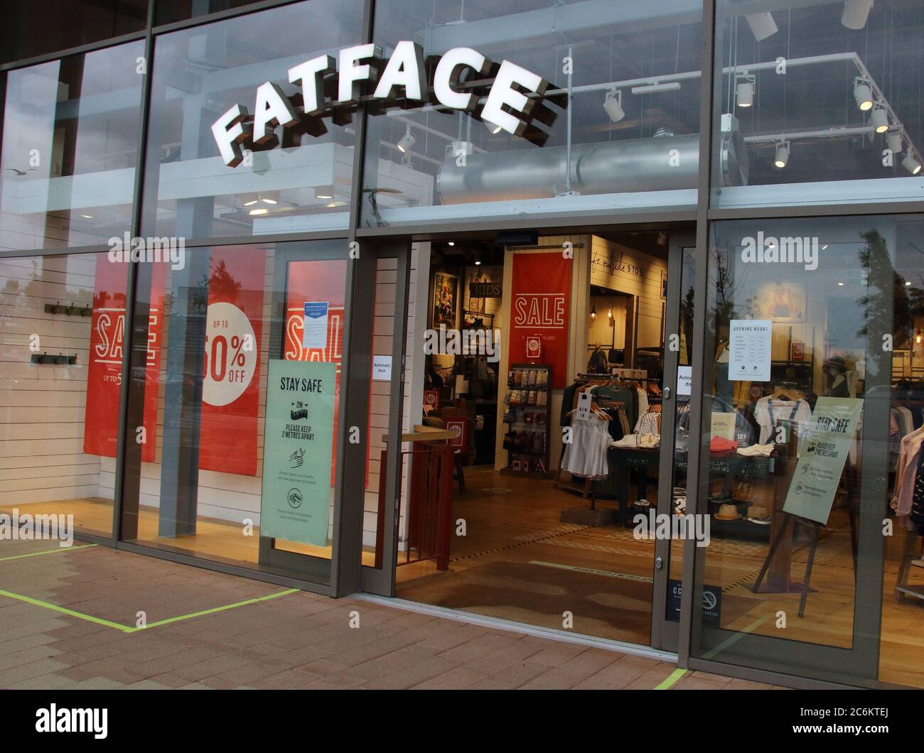Rushden, Royaume-Uni. 9 juillet 2020. Magasin Fatface vu au complexe des lacs Rushden. Crédit : Keith Mayhew/SOPA Images/ZUMA Wire/Alay Live News Banque D'Images