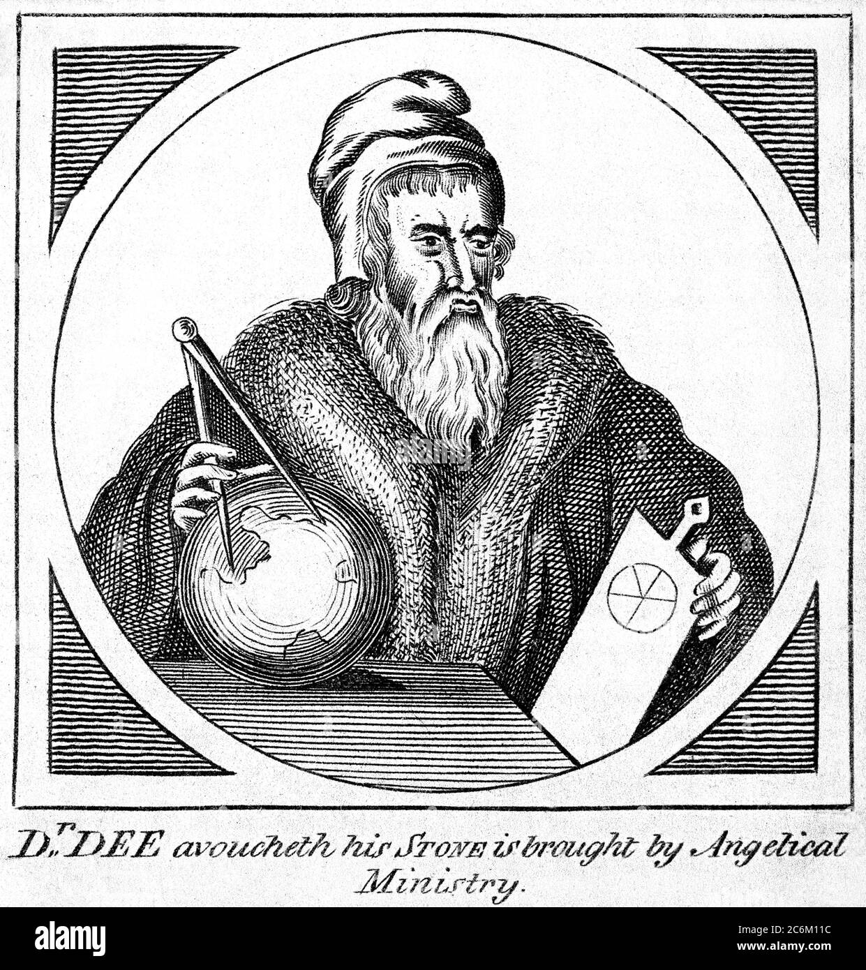 1590 c, GRANDE-BRETAGNE : l'occultiste britannique, l'Alchimiste et le spiritiste moyen JOHN DEE ( 1527 - 1608 ). Il est surtout connu pour travailler avec Sir Edward Kelley ( 1555 - 1597 ) dans ses recherches magiques . - ALCHIMIE - ALCHIMIE - ALCHIMIA - ALCHIMISTA - MEDIUM - SEDOTE SPIRITCHE - Medianità - Spiritualiste - OCCULTO - OCCULTIMISTA - OCCULTE - MAGIA - MAGICIEN - PARAPSICOLOGIA - Pitra filasiliste - Pierre du philosophe - PALRAO - PALCOLOCOLOGAL - POTH - POTISTA - POTHO - POTHOTHOTHITH - POTHOTHY - POTHOTHOTHOTHITHITHIT Ritrato - gravure - incisione - FOTO STORICHE - HISTOIRE - globo terestre - Pianeta Terra - avion Banque D'Images