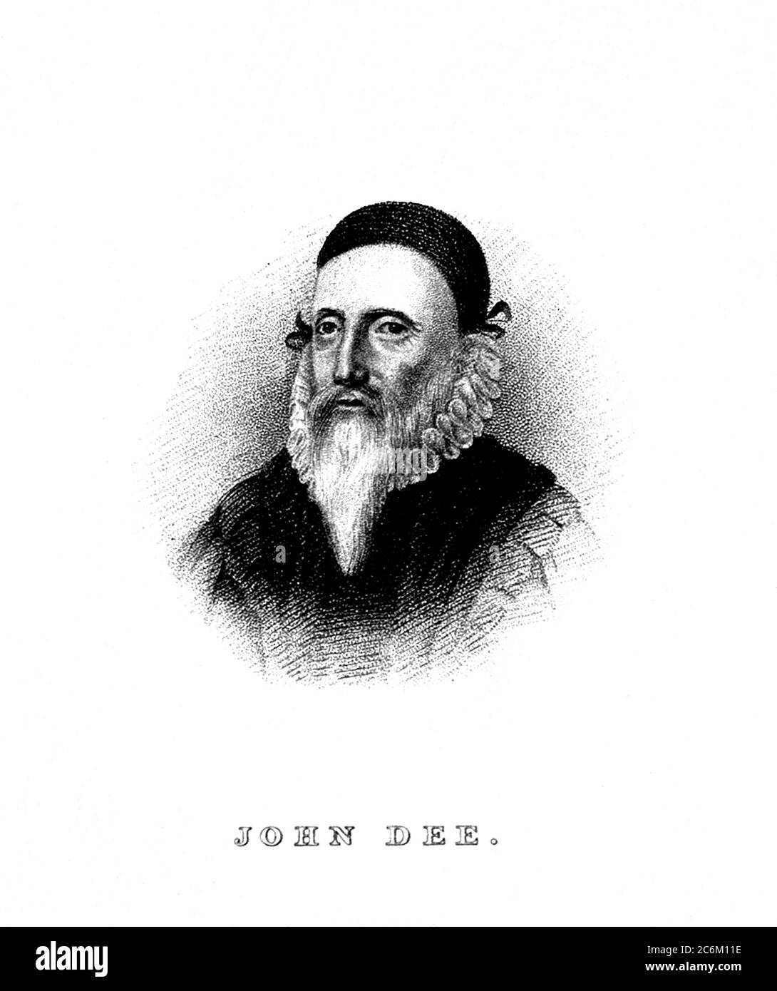 1590 c, GRANDE-BRETAGNE : l'occultiste britannique, l'Alchimiste et le spiritiste moyen JOHN DEE ( 1527 - 1608 ). Il est surtout connu pour travailler avec Sir Edward Kelley ( 1555 - 1597 ) dans ses recherches magiques . Portrait gravé par un artiste inconnu, pubblié au XIX siècle. - ALCHIMIE - ALCHIMIE - ALCHIMIA - ALCHIMISTA - MEDIUM - SEDOTE SPIRITCHE - Medianità - Spiritualiste - OCCULTO - OCCULTIMISTA - OCCULTE - MAGIA - MAGICIEN - PARAPSICOLOGIA - Pitra filasiliste - Pierre du philosophe - PALRAO - PALCOLOCOLOGAL - POTH - POTISTA - POTHO - POTHOTHOTHITH - POTHOTHY - POTHOTHOTHOTHITHITHIT Ritrato - gravure - incisione - FO Banque D'Images