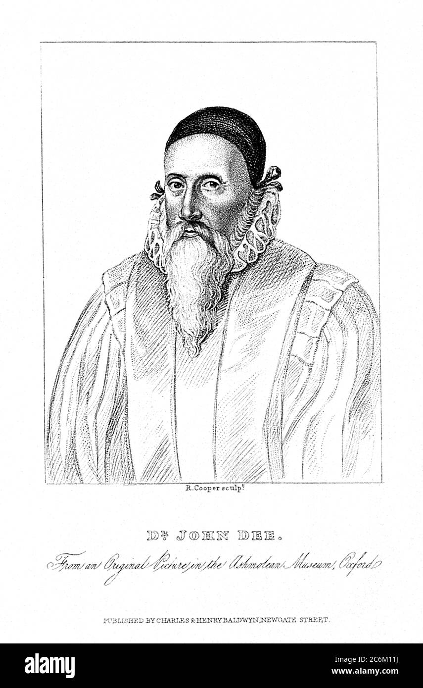 1590 c, GRANDE-BRETAGNE : l'occultiste britannique, l'Alchimiste et le spiritiste moyen JOHN DEE ( 1527 - 1608 ). Il est surtout connu pour travailler avec Sir Edward Kelley ( 1555 - 1597 ) dans ses recherches magiques . Portrait gravé par R. Cooper . - ALCHIMIE - ALCHIMIE - ALCHIMIA - ALCHIMISTA - MEDIUM - SEDOTE SPIRITCHE - Medianità - Spiritualiste - OCCULTO - OCCULTIMISTA - OCCULTE - MAGIA - MAGICIEN - PARAPSICOLOGIA - Pitra filasiliste - Pierre du philosophe - PALRAO - PALCOLOCOLOGAL - POTH - POTISTA - POTHO - POTHOTHOTHITH - POTHOTHY - POTHOTHOTHOTHITHITHIT Ritrato - gravure - incisione - FOTO STORICHE - HISTOIRE - barbe - Banque D'Images