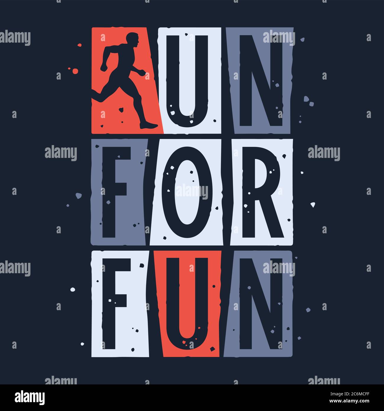 T-shirt Run for Fun. Graphiques sportifs. T-shirt à motif sportif. Affiche sportive vintage avec effet de texture grunge Illustration de Vecteur