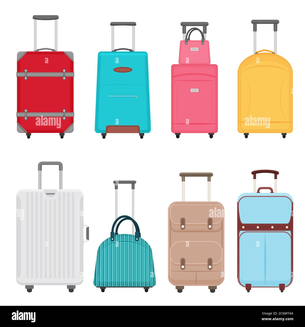 Ensemble de sacs de voyage. Collection valise de couleur, sac de