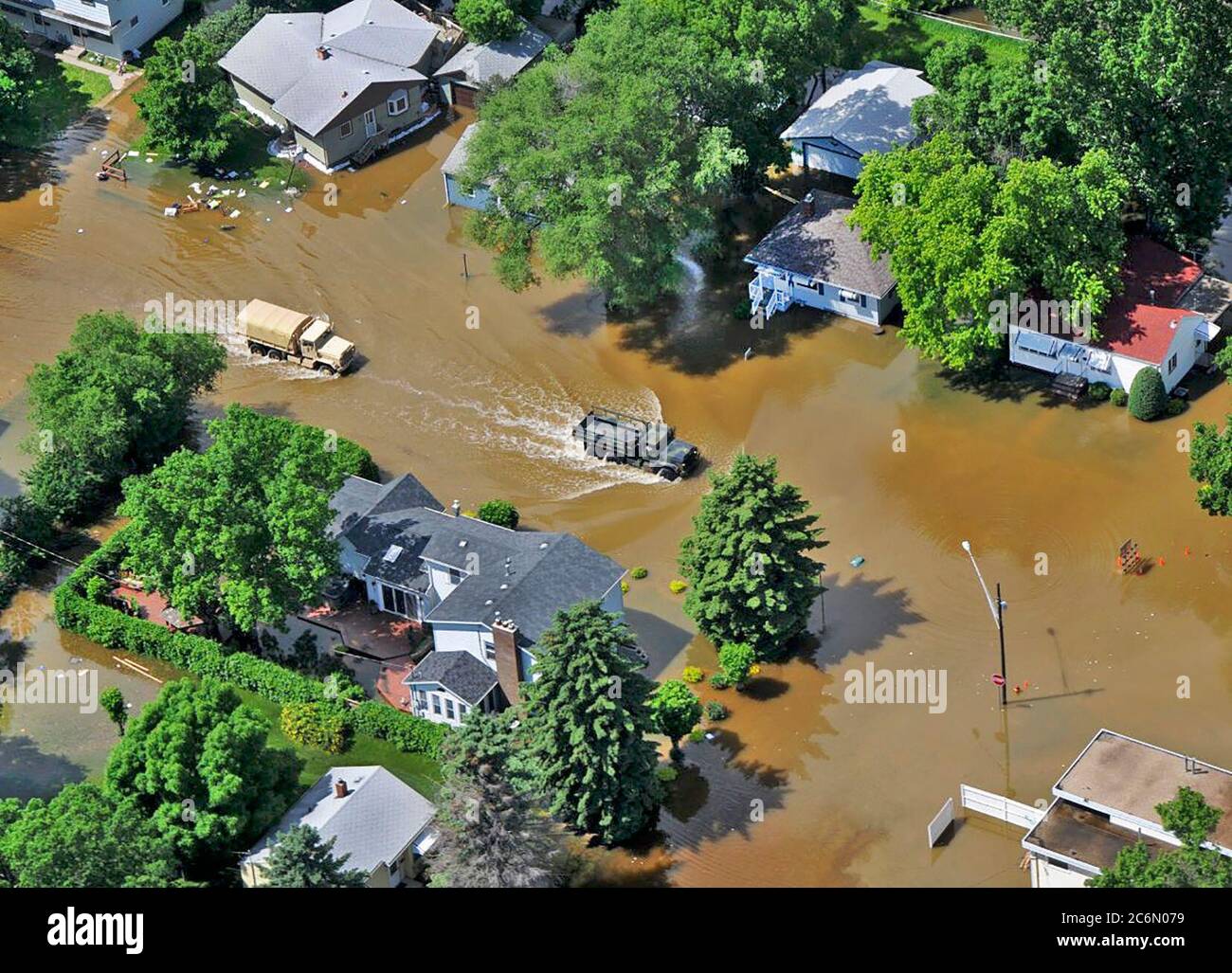 Juin 2011 inondations dans le Dakota du Nord et l'Iowa Banque D'Images
