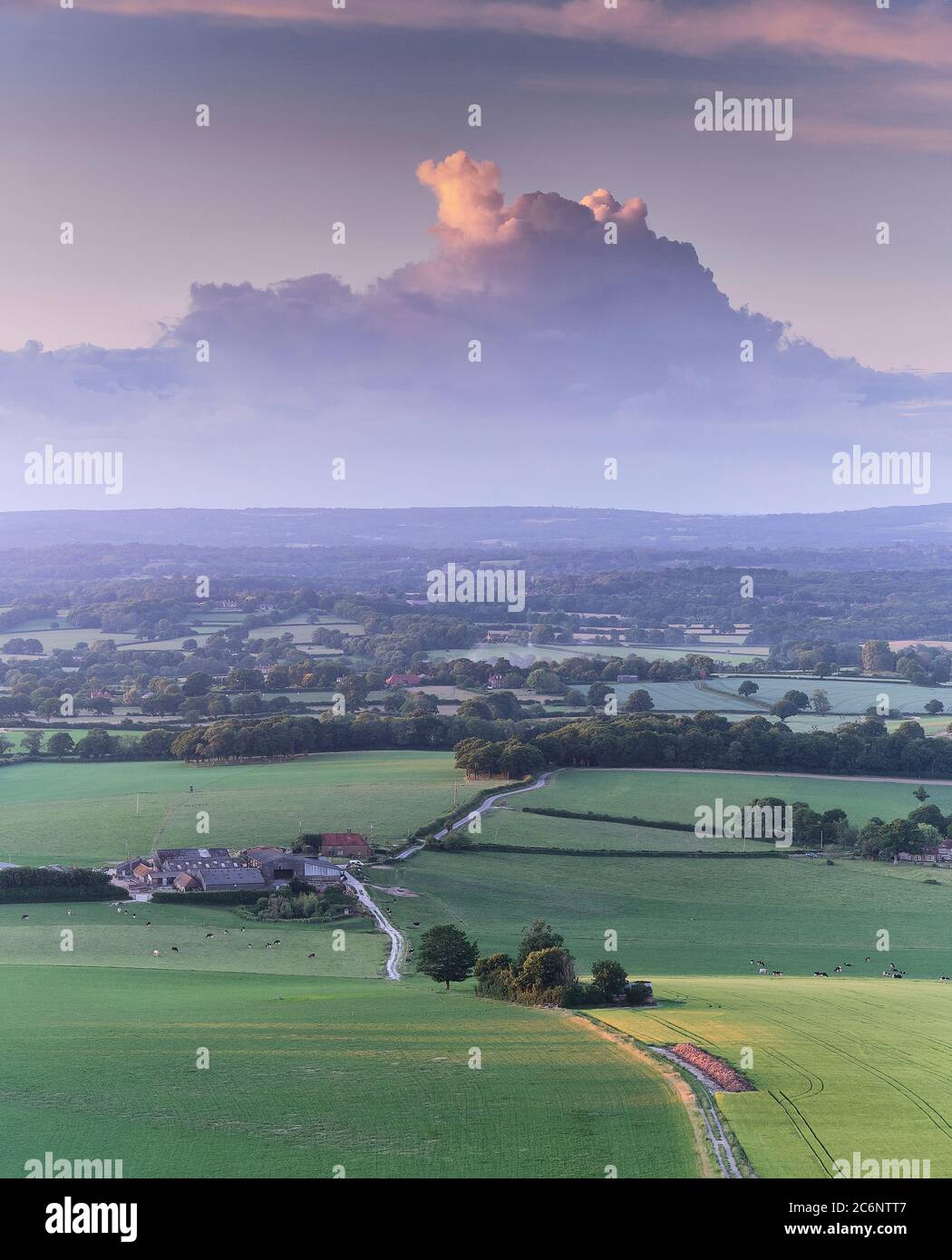 Paysage vue aérienne du Sussex Weald en été Banque D'Images Paysage vue aérienne du Sussex Weald en été Banque D'Images