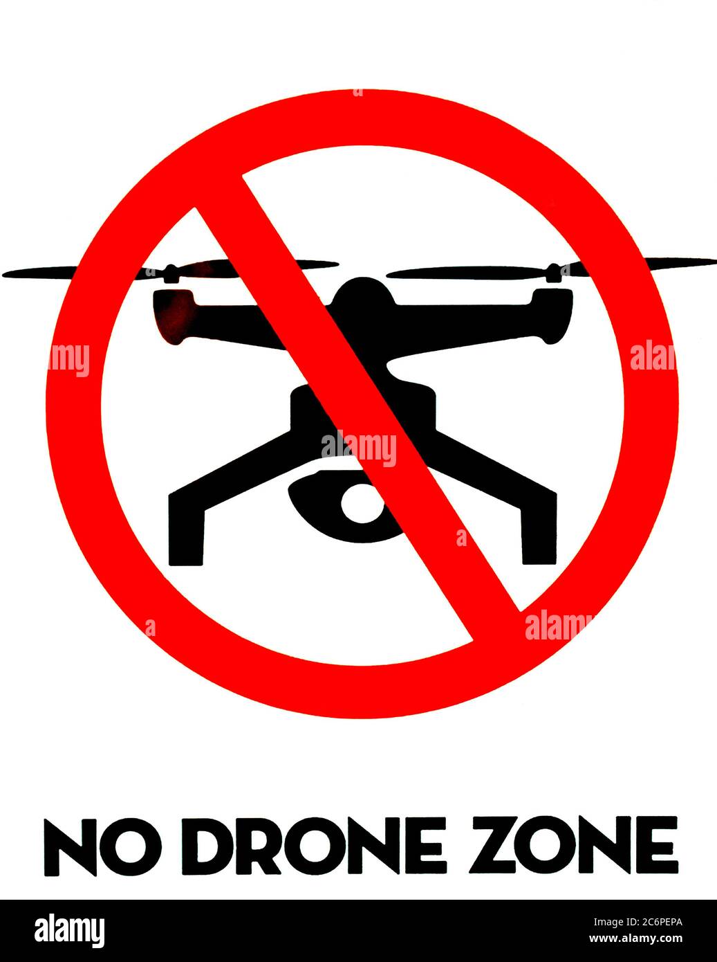 Panneau d'information d'avertissement de zone interdite par les drones  Photo Stock - Alamy