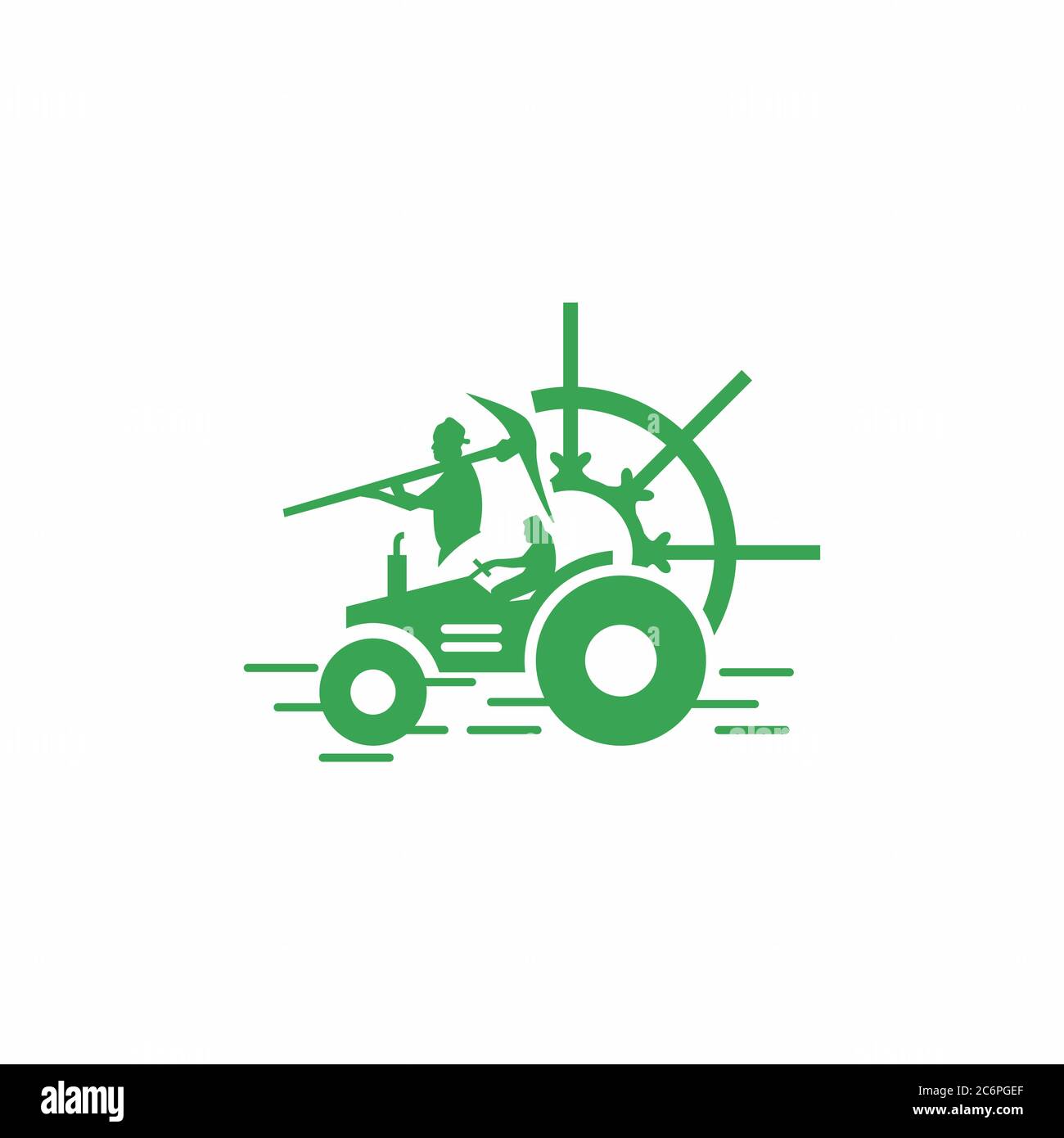Design du logo vecteur de l'équipement agricole de riz Illustration de Vecteur