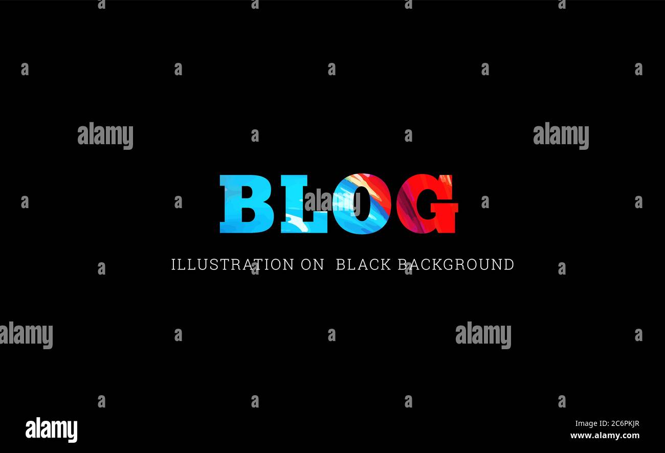 Illustration vectorielle de texte de blog en noir Illustration de Vecteur